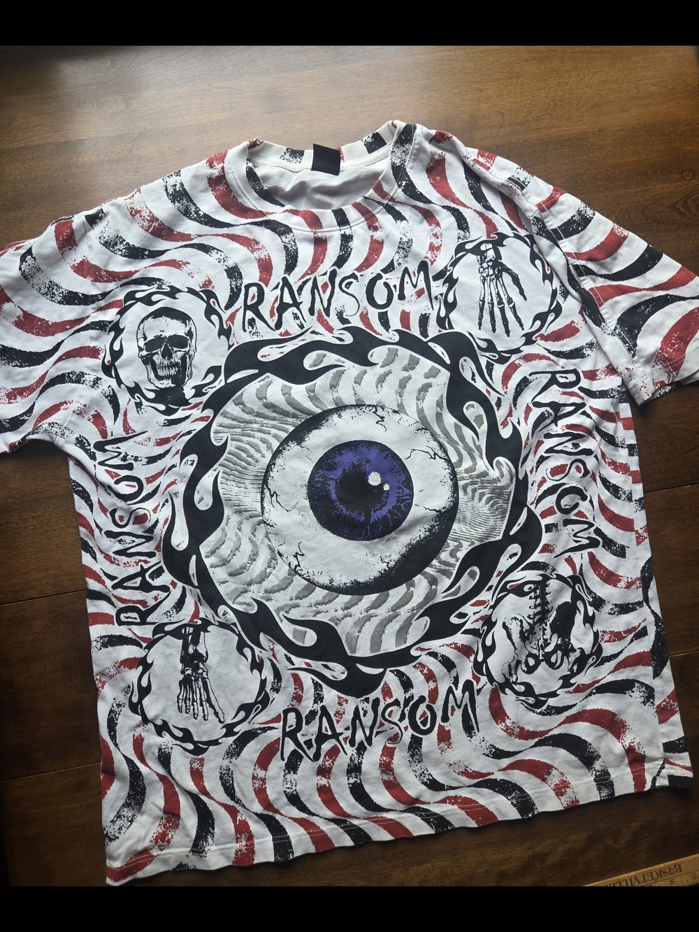 Ransom Graphic Eye Print Tee - White, Black, Red, Purple